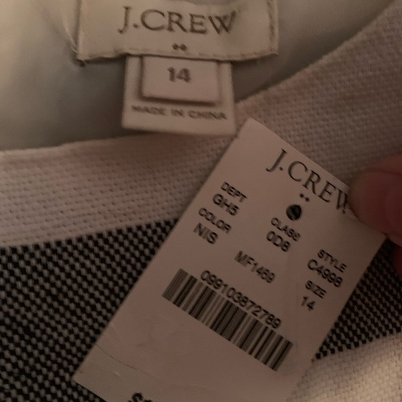 J. Crew Blue and White Textured Dress Size 14 - Picture 5 of 16